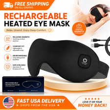 Heated Eye Mask, Cordless Dry Eye Mask Washable Warm Eye Compress Mask with Flax