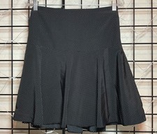 Vintage Y2K Lauren Ralph Laren Black  White Polka Dot Flare Skirt - Size 4P