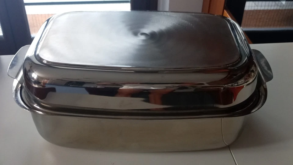 Tescoma 713066 Exclusive Rostiera Rettangolare con Coperchio, 36x24 cm - NUOVO  - Immagine 3 di 4