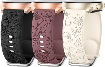 3 Pack Flower Engraved Bands Compatible with Samsung Galaxy Watch 6/5/4 Band 40m