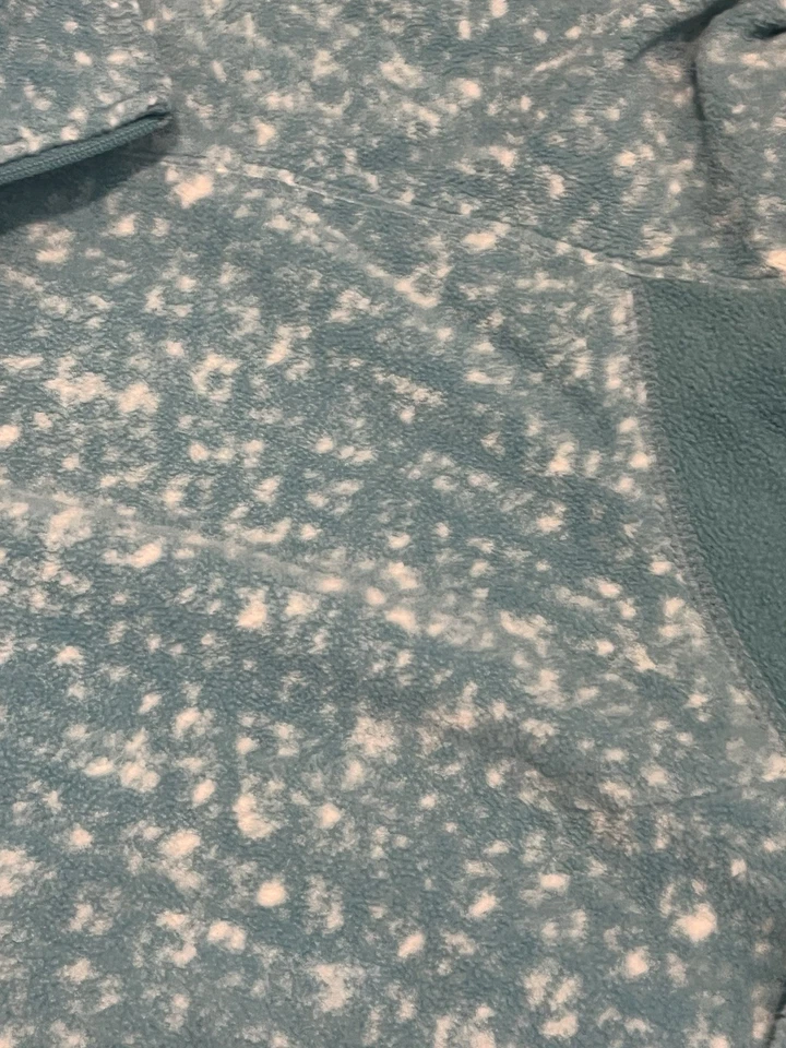 Pullover azul y blanco Columbia 1/4 cremallera, polar, talla mediana Foto 2 de 3