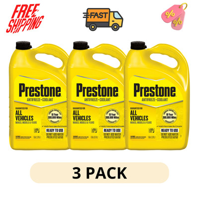 3 Pack Prestone Extended Life Ready to Use Antifreeze Coolant Universal Formula