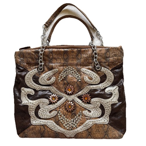 Y2K Faux Snakeskin Bling Tote | McBling Cowgirl Western Glam Bag | Vintage 2000s - Bild 3 von 12