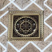 KEMAIDI 12Cm Square Floor Waste Grates Bathroom Shower Drain Floor Drain Antique