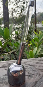 Lucite & Chrome Ballpoint Pen Vintage MoMA Collection w/ Weighted Stand + Xtra