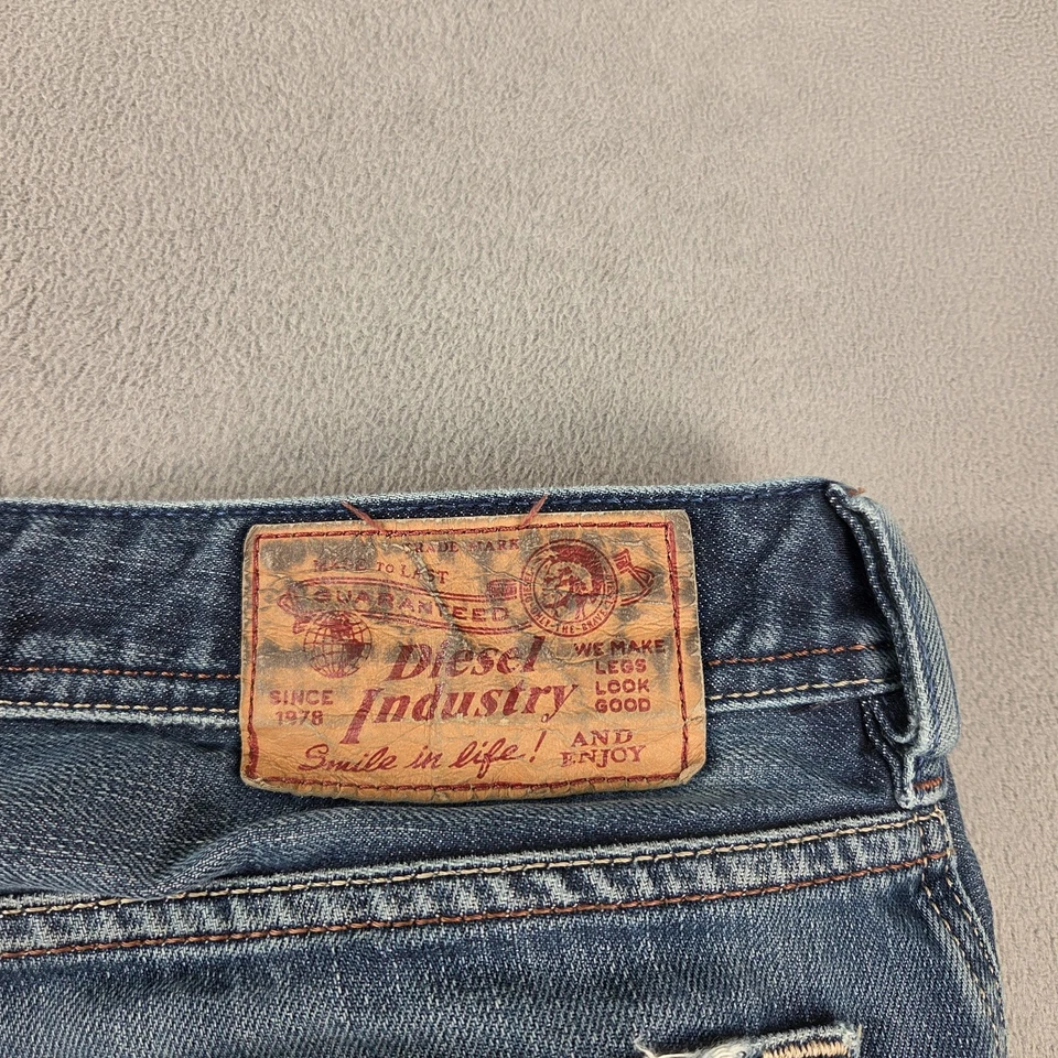 Jeans Diesel Zatiny Para Hombre 32x30 Azul Medio Regular Bootcut Denim Lavado 0806W Foto 3 de 4