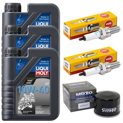 Öl Ölfilter Set 3L Zündkerzen Inspektion für SYM Maxsym 500 TL Maxsym500 2019-20