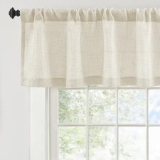Linen Textured Curtain Valances for Solid 52"W x 14"L Pack of 1 Beige