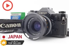 [N MINT w/strap] Canon AE-1 SLR Film Camera Black + FD 28mm f3.5 Lens From JAPAN