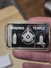 .999 silver Masonic temple Bar 1oz