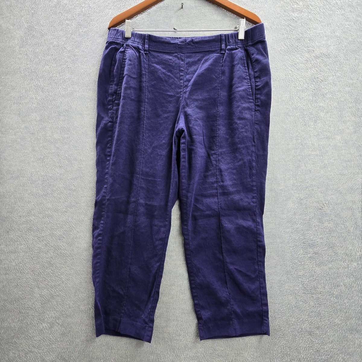 J Jill Women Pants L PETITE Purple Linen Rayon Viscose Dress Pants Stretch  | eBay