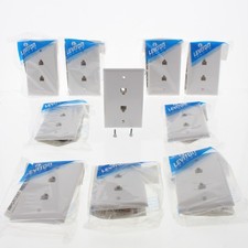 10 Leviton White Dual Phone Jack Flush Wallplates 6-Wire 6P6C Type 625B3 40266-W