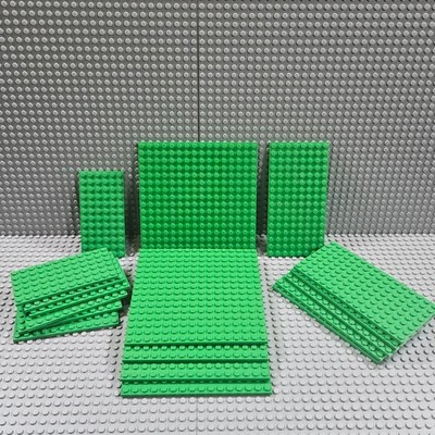 LEGO 18pc Bright Green Plate Lot 16x16 8x16 6x12 Terrain Building 91405 92438