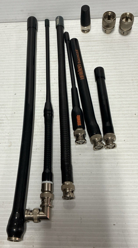 Lot of 6 Rubber Duck CB Radio Screw ANTENNAS with 2 Screw Adapters