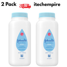 2 Pack Johnson's Cornstarch Unisex Powder for Baby and Toddler with Aloe, 1.5 Oz