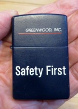 New 1998 ZIPPO XIV Cigarette Lighter Safety First Greenwood Inc. Black USA Made