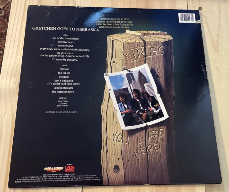 King's X – Gretchen Goes To Nebraska Vinyl LP (1989, Atlantic) 81997-1 - Image 2 of 4