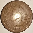1879 P US INDIAN HEAD CENT - LOWER MINTAGE EARLY DATE USA PENNY - 1879-P