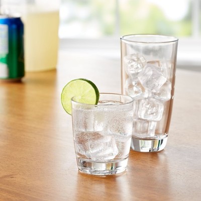 16-Pcs Drinkware Glass Set Dishwasher Safe Drinkware Cooler Glasses Rock Glasses