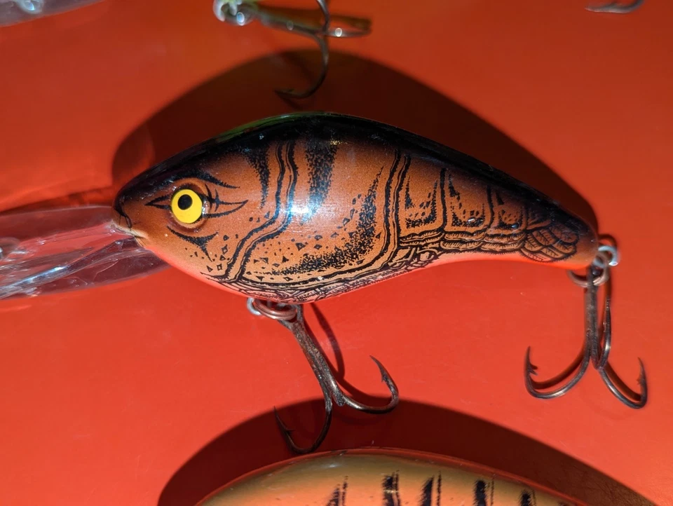 Lote de 3 iscas artificiais grandes Mann's & Norman Crawdad & Green - Imagem 4 de 4