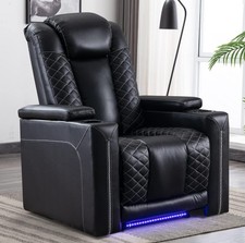 CANMOV Faux Leather Electric Power Recliner Chair with USB Ports and Cup Holders