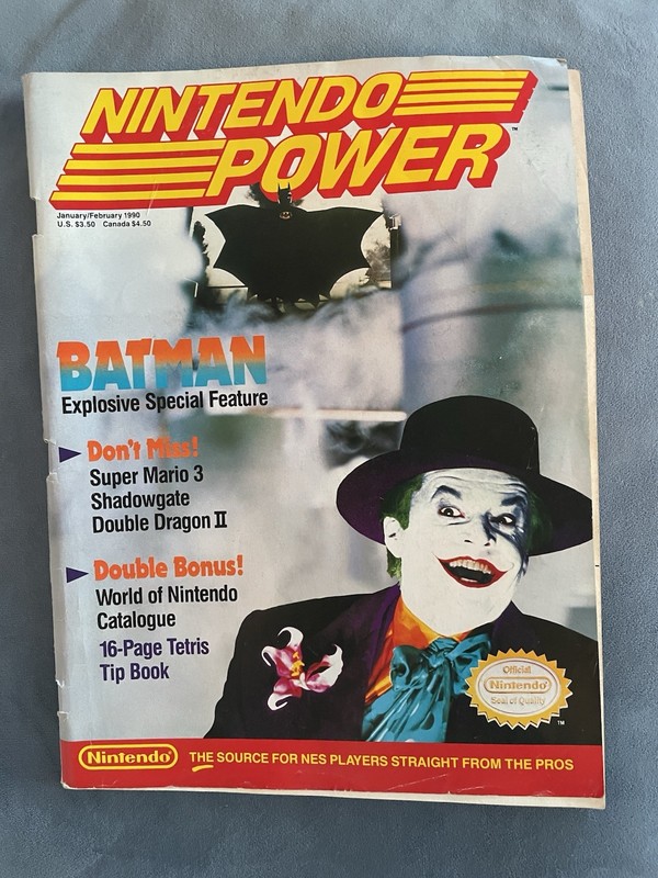 Nintendo Power Magazine January/February 1990 BATMAN Bonus Feature Mario 3 