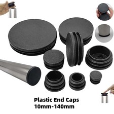 Black Round Plastic End Caps For Tubing Pipe Inserts Bungs Feet Blanking Plugs