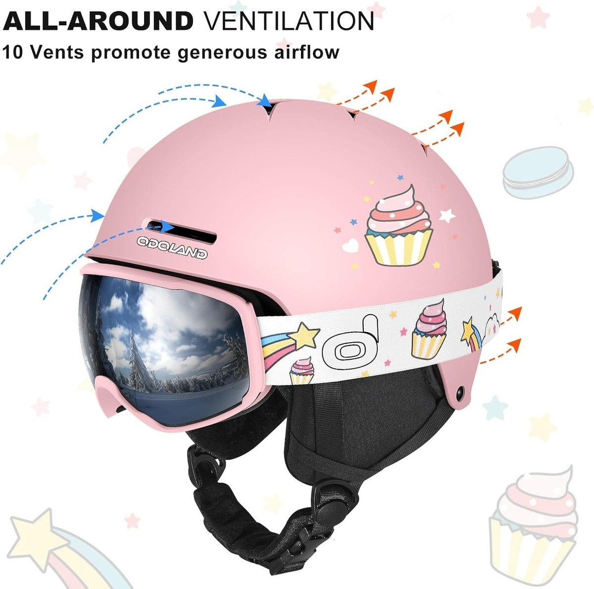 Kids Ski Helmet, Snow Helmet with Ski Goggles Set for Boys and
