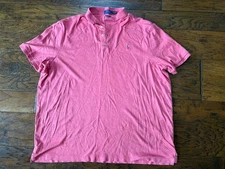 Polo Ralph Lauren Short Sleeve Shirt Mens 2xl Classic Fit Light Red Collard Golf