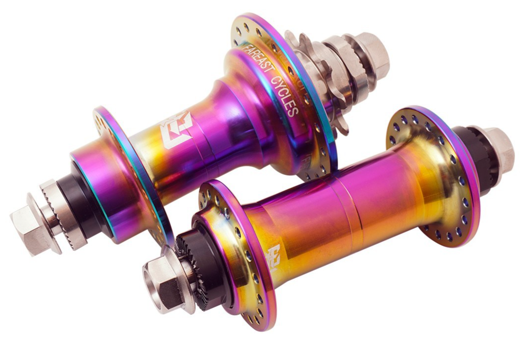 FAR EAST CYCLES BMX FLATLAND FREECOASTER HUBSET ( OILSLICK ) | eBay