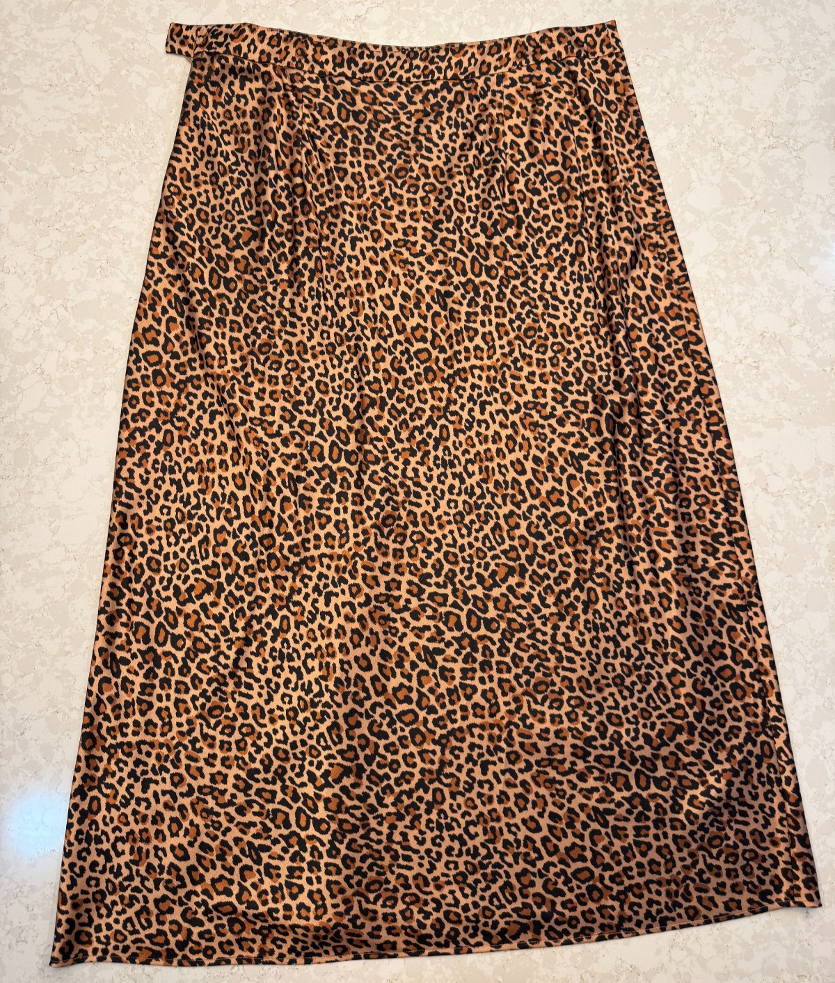 SOMETHING NAVY LEOPARD PRINT MIDI SLIP SKIRT - LA… - image 4