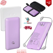 10000mAh Power Bank, Q Slim Portable Charger,4 Output External Battery Pack with