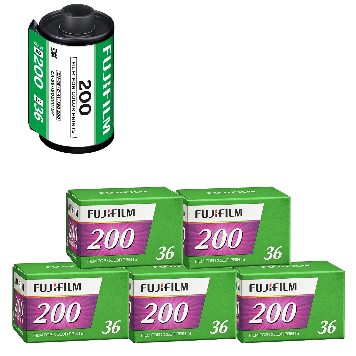 Fujifilm 200 35mm Colour Film 36 Exposures - 5 pack