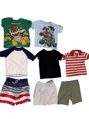 SUMMER Boys 8 Piece Clothing Lot 4T/5T Tommy Bahama H&M Super Mario Monster Jam