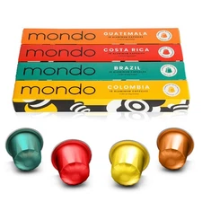 Mondo Coffee Nespresso Aluminum , Organic (40-pack), Variety Pack, Medium Roast