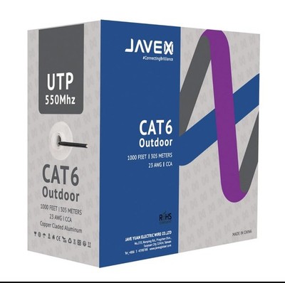 Cat6 UTP Outdoor 550Mhz 23AWG CCA Ethernet Bulk Kabel Easy Pull Box 305m UVP140 