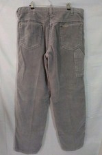 Vintage Rare Men's Oshkosh B'gosh Grey Corduroy Carpenter Pants USA Y2K