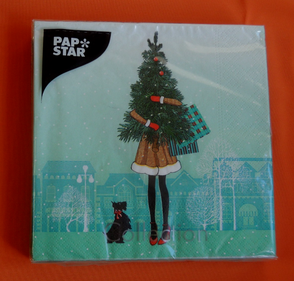 20 Servietten Frau Hund Weihnachtsbaum Kauf Angebot 1 Packung Ovp E Weihnachten-image