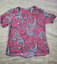 Fat Face Cherry Red Paisley Boho Blouse | Bohochic / Folkcore - Size 14