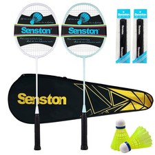 Senston Badminton Rackets Set of 2 with Full Kit Graphite Shaft Lightweight