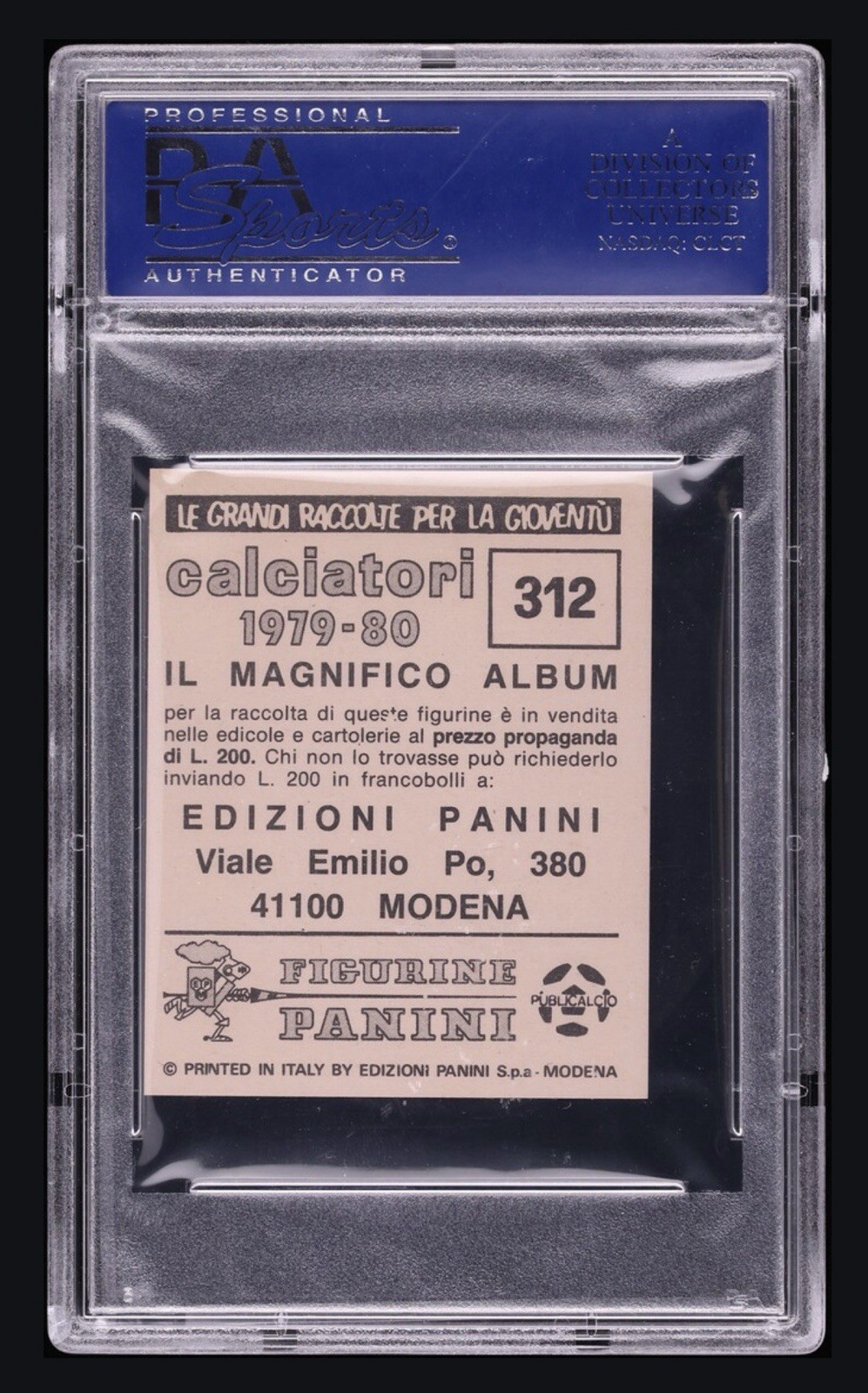 1979 Panini Calciatori #312 Diego Maradona Argentina Rookie RC PSA 8. view 2
