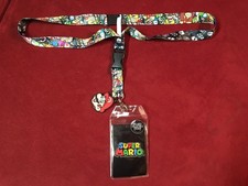 Nintendo Super Mario Lanyard - ID Badge Holder with Mario Charm  Sticker