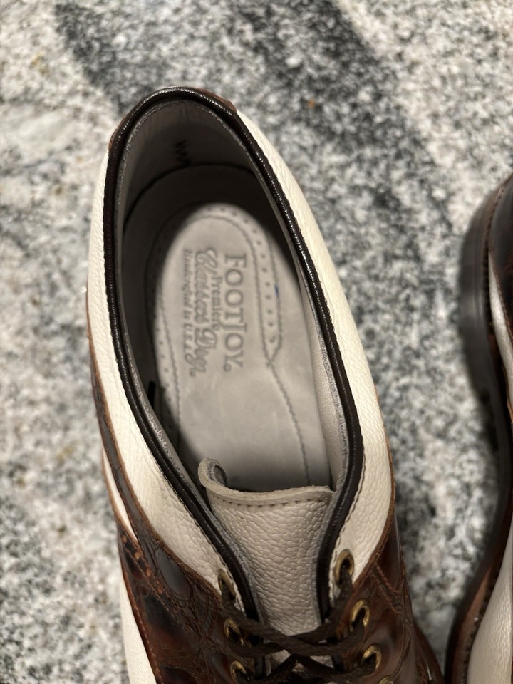 Chaussures De Golf FootJoy Classics Dry Premiere Homme, Taille 9C, Cuir Marron, Fabriquées Aux USA