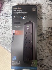 GE Pro 7-Outlet Surge Protector 2 USB Ports 3 Ft Extension Cord 1780 Joules NEW