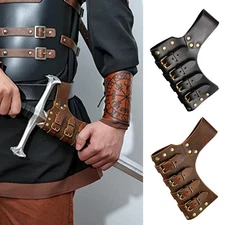 Leather Sword Frog Holder Rapier Hanger Waist Belt Accessory Cosplay Brown
