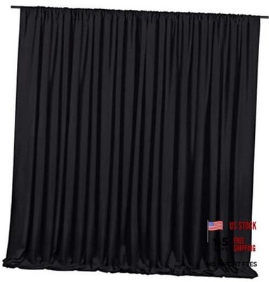 Backdrop Curtains 2 Panels 5ft x 10ft Polyester Photo 2 Panels 5ft X 10ft Black