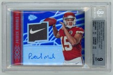 BGS 9 2017 Phoenix #RAJ-PM Patrick Mahomes Laundry Tags Nike Swoosh Auto RC 1/1