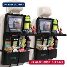 Car Backseat Organizer with Tablet Holder,11 Storage Pockets with Foldable Food
