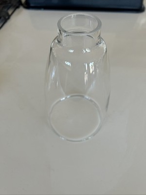 Glass Lantern Chimney Lamp Shade Clear ~ 6-1/2  tall ~ 3-5/8 wide ~ 1-1/2  base 