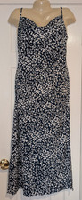 New la mer luxe Dress Long Midi Sun Navy Blue Cheetah NWT Strap Maxi M Leopard